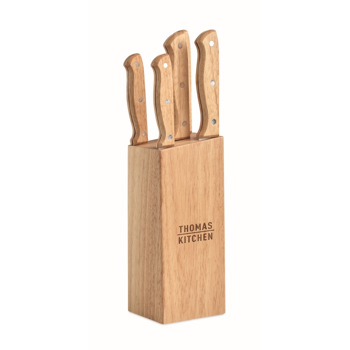 Set de tabla para cortar pan con cuchillo de madera promocionales