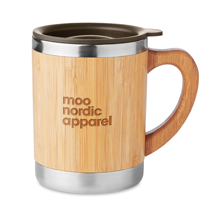 Taza termica tapa de bamboo – Fondo de Mujeres del Sur