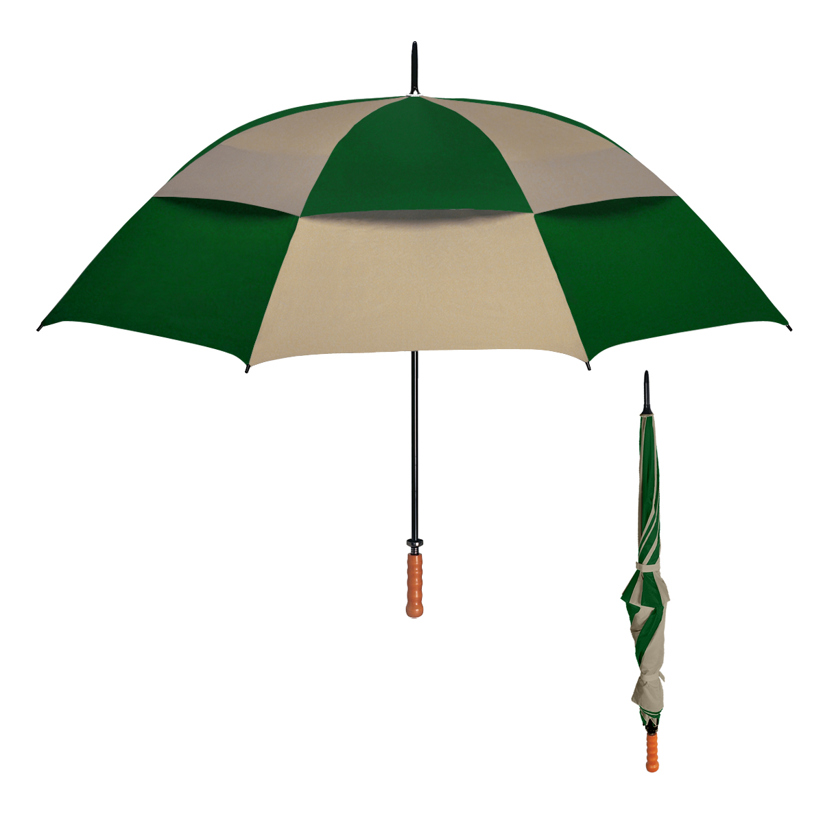 4039 - Paraguas de Apertura Manual con Ventilas a Prueba de Viento de Nylon 68"