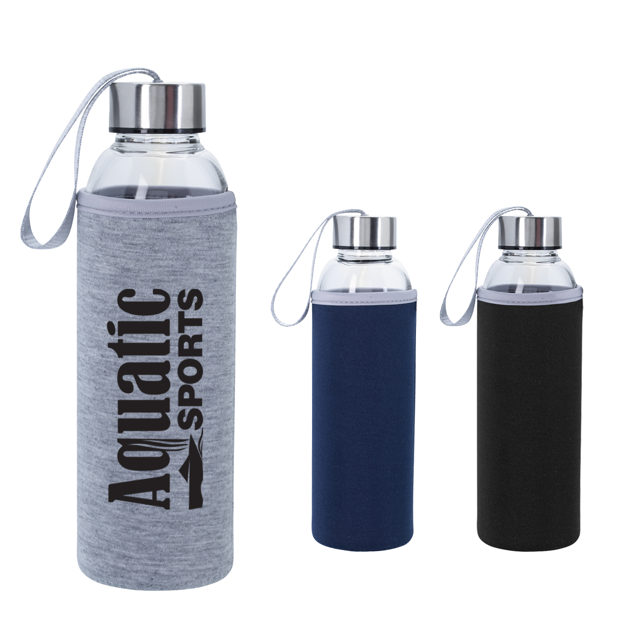 Brieftons Botellas de agua de vidrio con tapas: transparente, paquete de 6,  18 onzas, tapas a prueba…Ver más Brieftons Botellas de agua de vidrio con