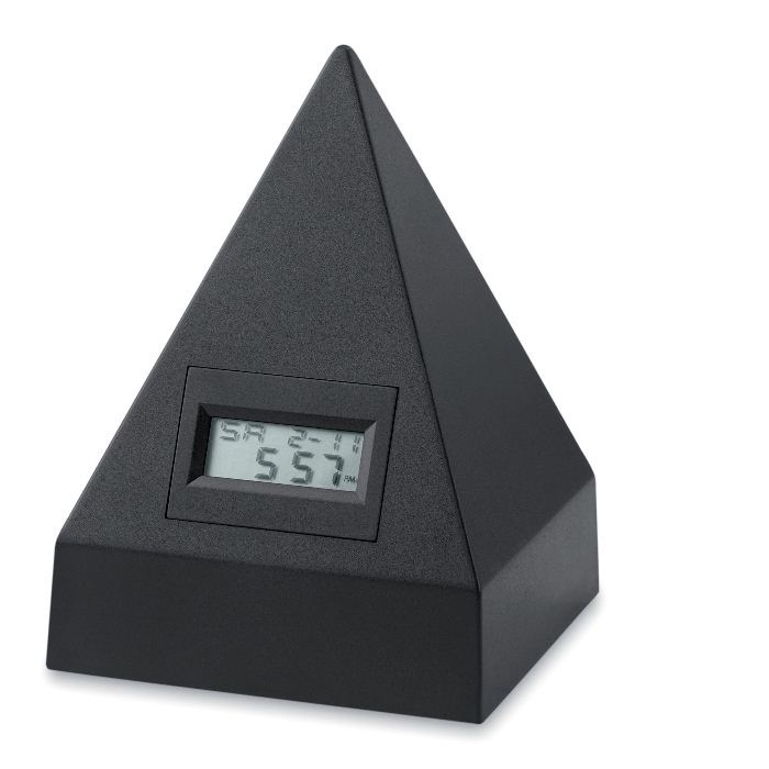 C04-0095 - Reloj Digital de Plástico en Forma de Pirámide para Escritorio