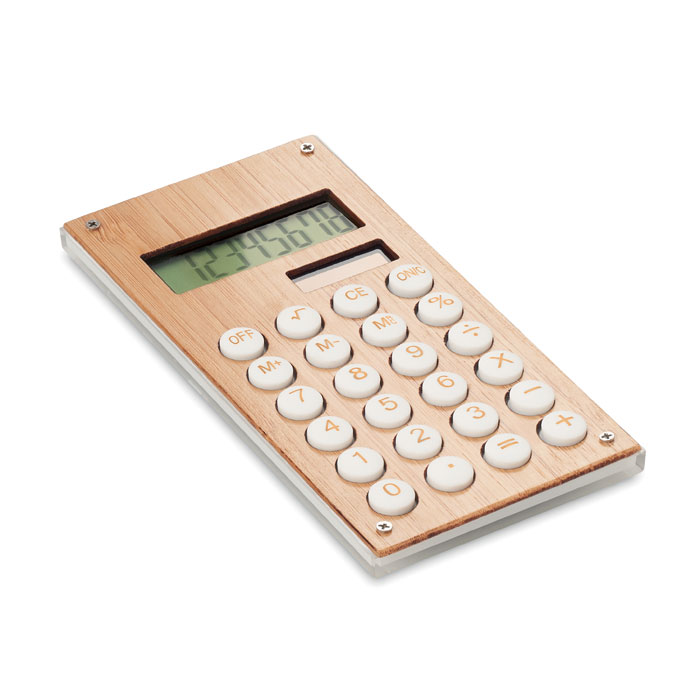 MO6215 - Calculadora de 8 Dígitos de ABS con Estuche de Bambú