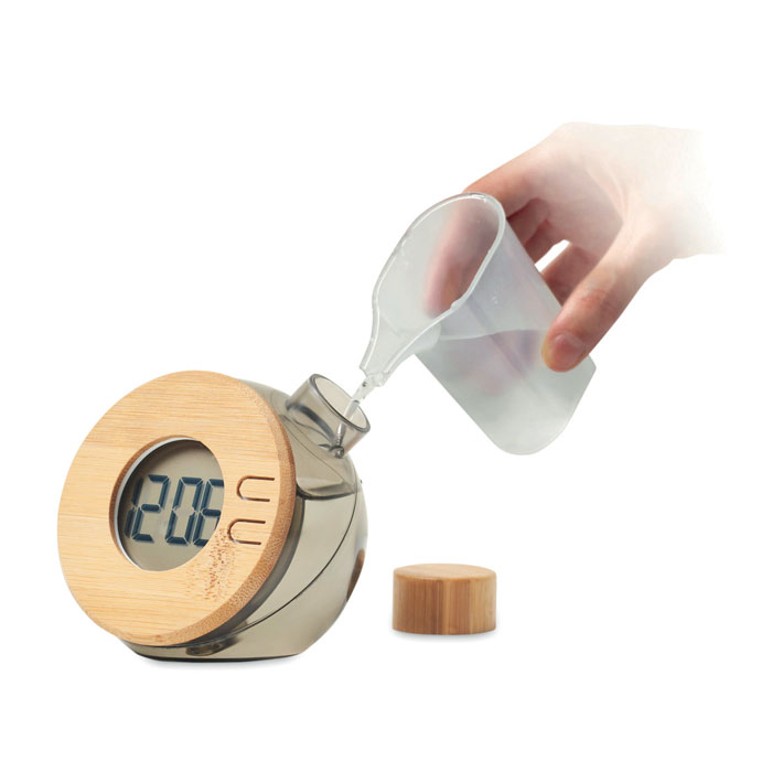 MO6865 - Reloj LCD de bambú por agua